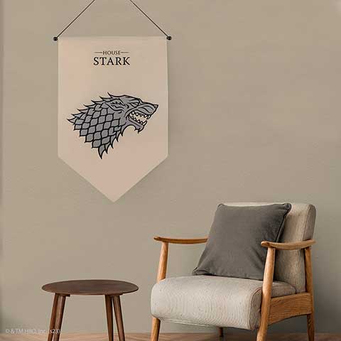 Bannière blason Stark - Game of Thrones