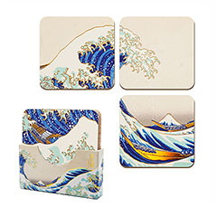 MAP4191-Set of 4 coasters - The Great Wave of Kanagawa