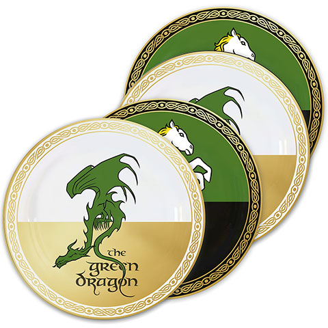 Lot de 4 assiettes Seigneur des Anneaux - Tavernes Lot de 4 assiettes Seigneur des Anneaux - Tavernes