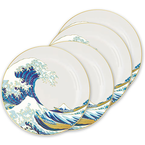 Lot de 4 assiettes Vague de Kanagawa Lot de 4 assiettes Vague de Kanagawa