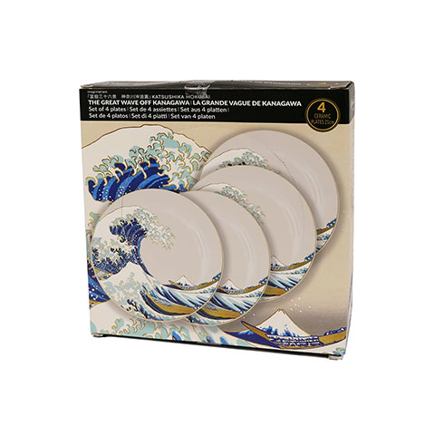 Lot de 4 assiettes Vague de Kanagawa Lot de 4 assiettes Vague de Kanagawa