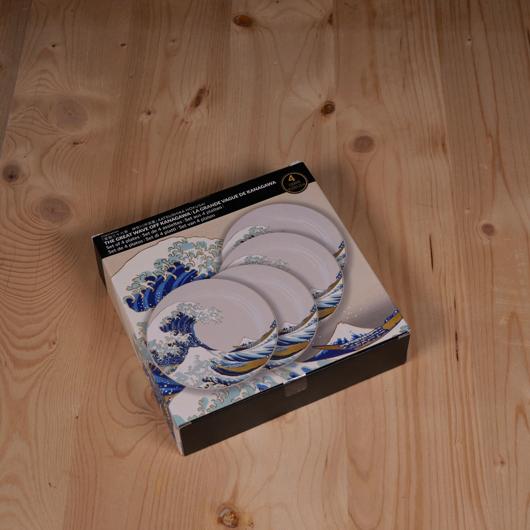 Lot de 4 assiettes Vague de Kanagawa Lot de 4 assiettes Vague de Kanagawa