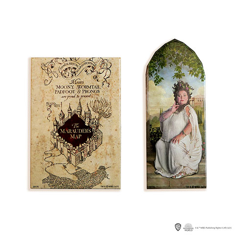 Set de 2 magnets - Carte du Maraudeur et la Dame du portrait - Harry Potter