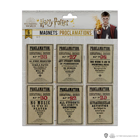 Set de 6 magnets - Proclamations - Harry Potter