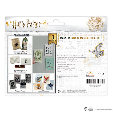 Set de 3 magnets - Soins aux Créatures magiques - Harry Potter