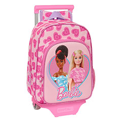 SF04001-Pink rolling schoolbag - Love - 26 x 34 x 11 cm - Barbie