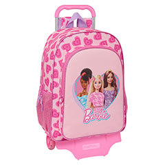 SF04002-Pink rolling schoolbag - Love - 33 x 42 x 14 cm - Barbie