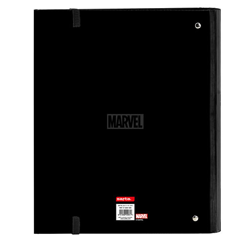 Classeur noir cartonné avec élastique, recharge A4 et 5 intercalaires - Captain America - Marvel