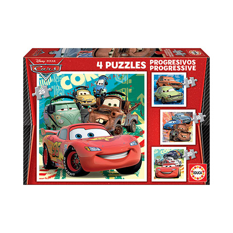 4 Puzzles Progressifs de 12 à 25 pièces - Cars - Disney • Pixar