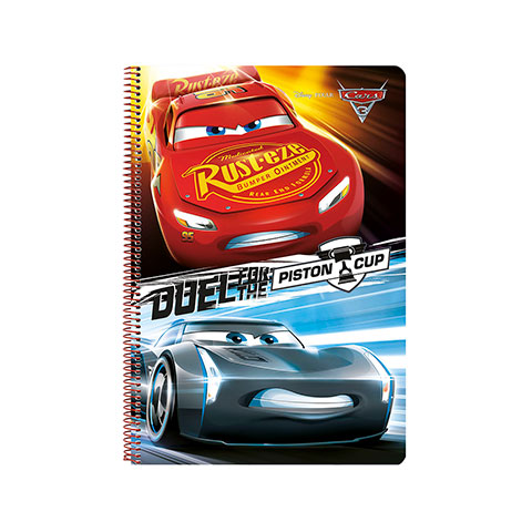 Cahier à Spirale A4 Couverture rigide - Race to win - Cars - Disney • Pixar