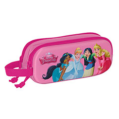 SF10021-Doppeltes Etui rosa 3D - Jasmine, Cinderella, Mulan, Aurora - Disney Princess