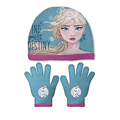 SF14045-Ensemble bonnet & gants pour enfants - Memories - La Reine des Neiges - Frozen - Disney