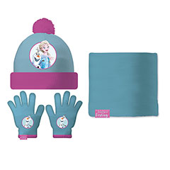 SF14046-Ensemble bonnet & tour de cou & gants pour enfants - Memories - La Reine des Neiges - Frozen - Disney