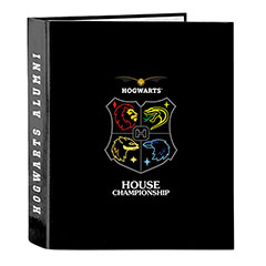 SF17004-Carpeta de 4 anillas A4 - Hogwarts - Campeonato de las casas - Antiguos alumnos de Hogwarts - Harry Potter