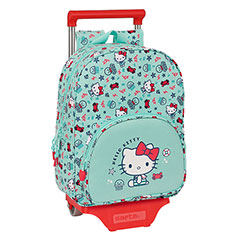 SF18001-Blue rolling schoolbag - Sea lovers - 26 x 34 x 11 cm - Hello Kitty