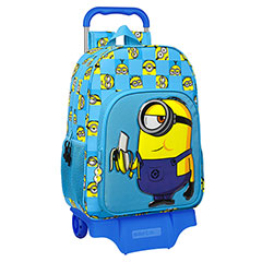 SF28006-Blue rolling schoolbag - Minionstatic - 33 x 42 x 14 cm - Minions