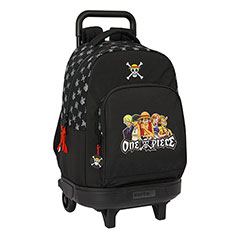 SF35004-Schwarze Schultasche mit Rollen - 33 x 45 x 22 cm - One Piece